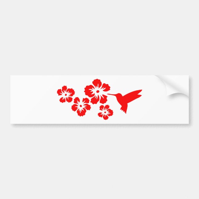 Autocollant De Voiture rouge de ketmie de colibri (Devant)