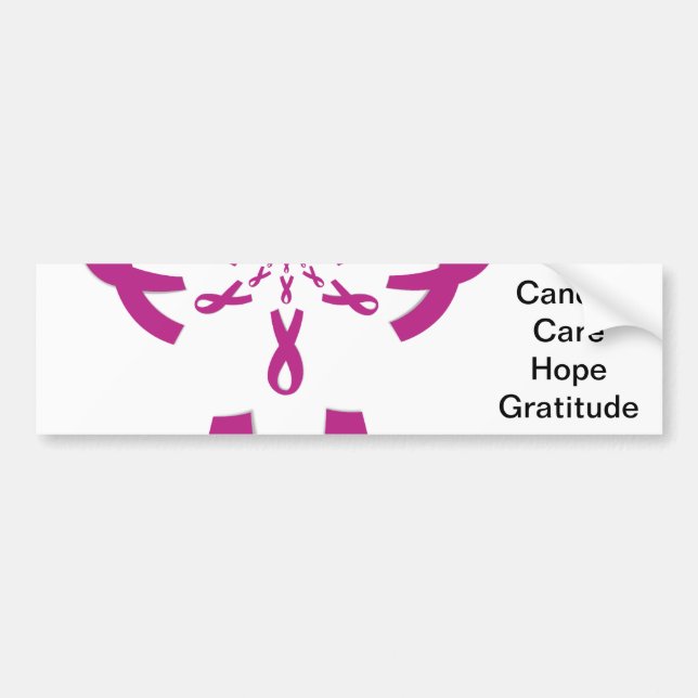Autocollant De Voiture Rubans rose Cancer du sein Sensibilisation Art Imp (Devant)