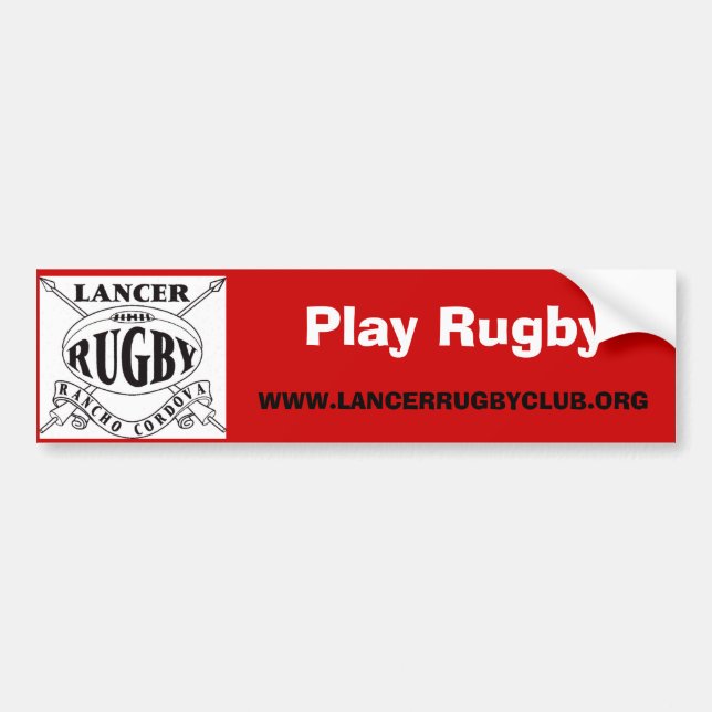 Autocollant De Voiture Rugby de jeu - customisé (Devant)