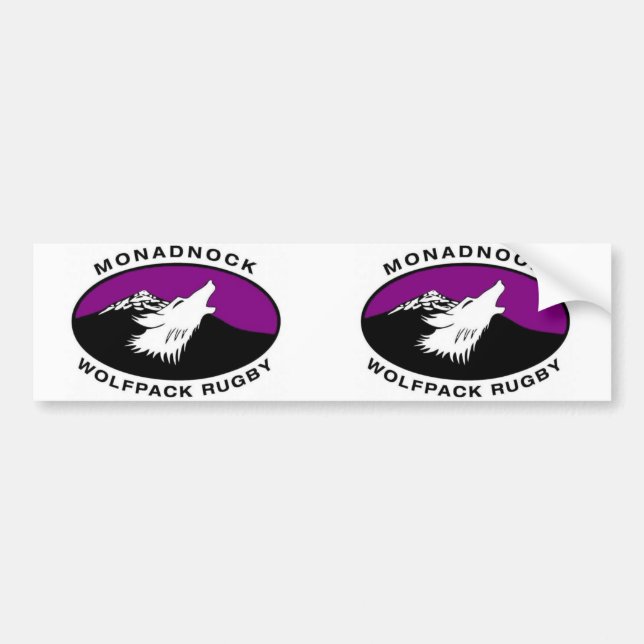 Autocollant De Voiture Rugby ovale de Monadnock Wolfpack (Devant)