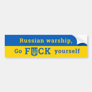Autocollant De Voiture Russie Guerre Go F Yself Ukraine Soutien