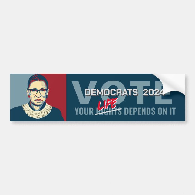 Autocollant De Voiture Ruth Bader Ginsburg Moderne Pop-Art Vote (Devant)