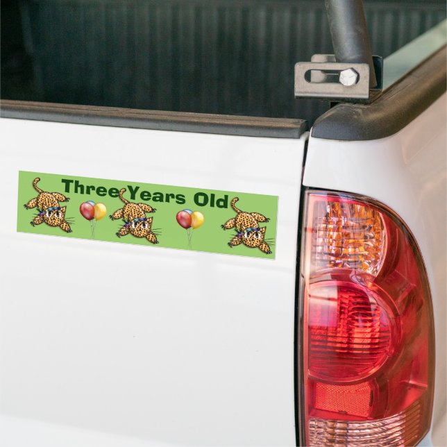 Autocollant De Voiture Safari ultra mignon Leopard Invitations d'annivers (Sur camion)
