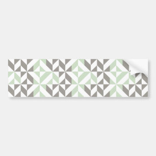 Autocollant De Voiture Sage Green and Silver Geometric Deco Cube Pattern
