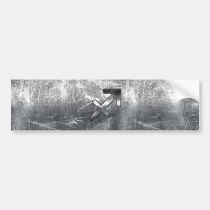 Autocollant De Voiture Sagittarius Zodiac Silver Distour Steel look