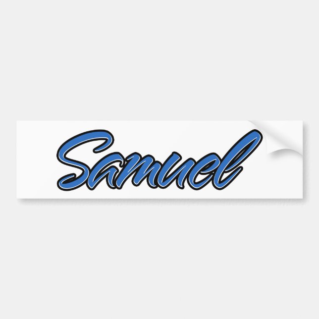 Autocollant De Voiture Samuel Nom bleu Aufkleber Sticker Autoaufkleber (Devant)