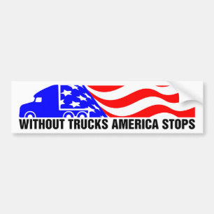 Autocollant De Voiture Sans Camions L'Amérique arrête Semi Camion US Drap