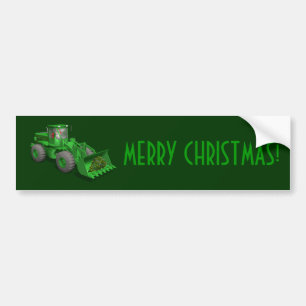 Autocollant De Voiture Santa Claus Bulldozer Operator