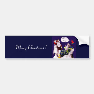 Autocollant De Voiture SANTA CLAUS ,LITTLE ANGEL & MERLIN Christmas Party