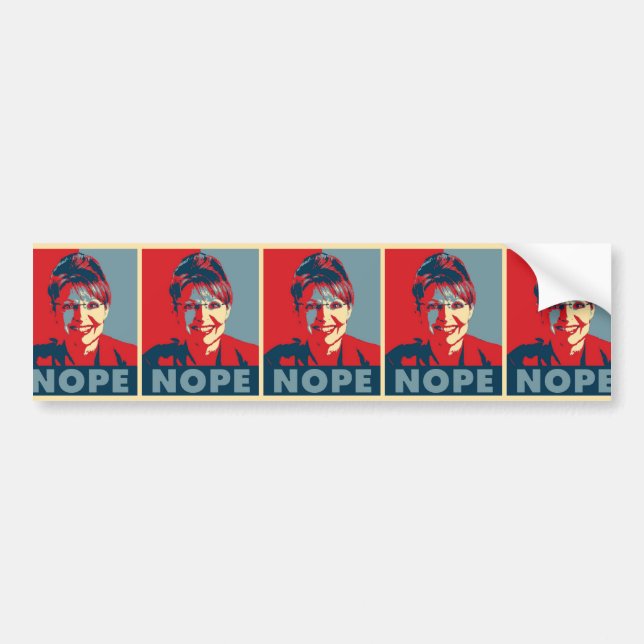 Autocollant De Voiture Sarah Palin "NOPE NOPE NOPE !" adhésif pour (Devant)