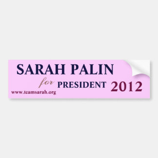 AUTOCOLLANT DE VOITURE SARAH PALIN POUR LE PRÉSIDENT 2012