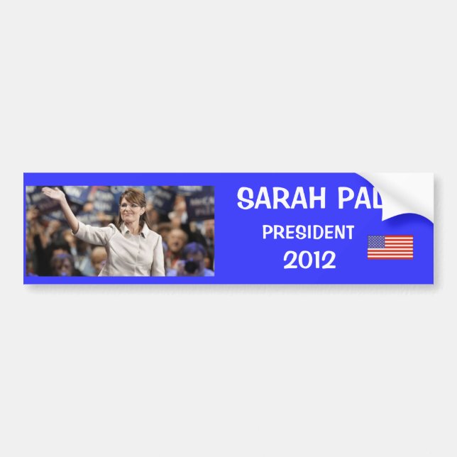 AUTOCOLLANT DE VOITURE SARAH PALIN, PRÉSIDENT, 2012 (Devant)