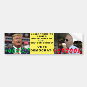 Autocollant De Voiture Sarcastique. Gain Trump de 4000 dollars contre 420