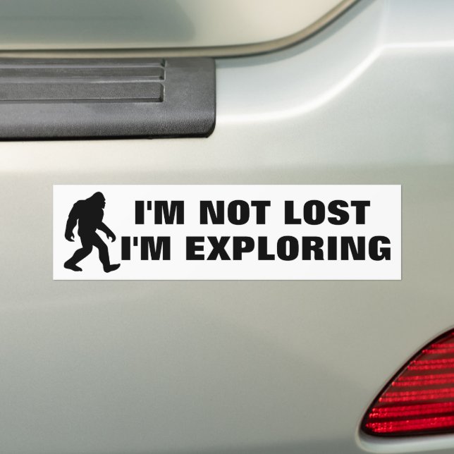 Autocollant De Voiture Sasquatch / bigfoot : JE NE SUIS PAS PERDU (En voiture)