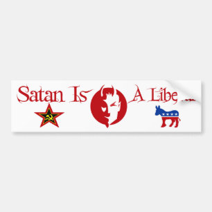 Autocollant De Voiture Satan est un libéral