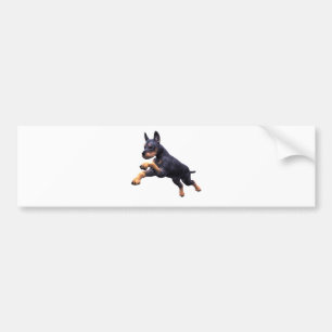 Autocollant De Voiture Saut de chiot de dobermann