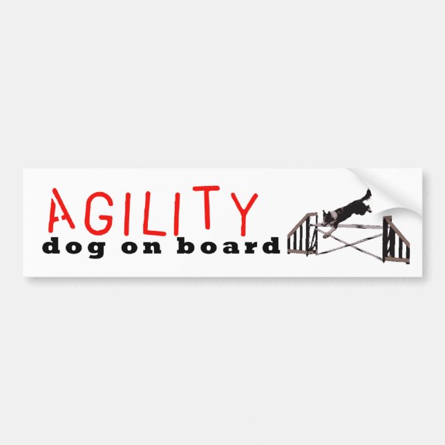 Autocollant De Voiture Sauts de chien d'agilité à bord - (Devant)