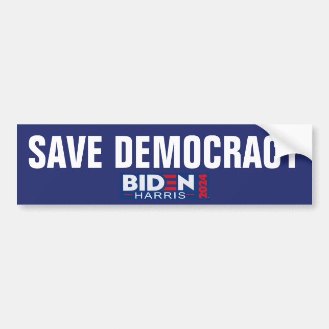 AUTOCOLLANT DE VOITURE SAUVER LA DÉMOCRATIE (Devant)
