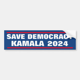 AUTOCOLLANT DE VOITURE SAUVER LA DÉMOCRATIE KAMALA 2024