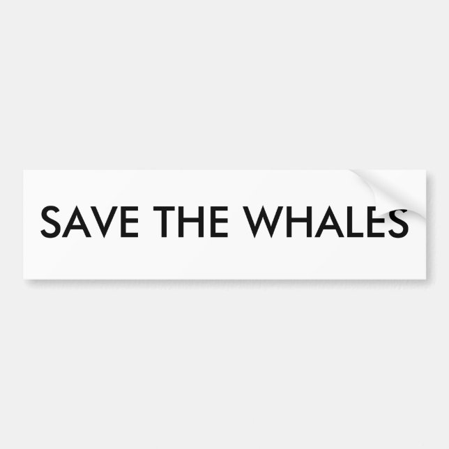 AUTOCOLLANT DE VOITURE SAUVER LES BALEINES (Devant)