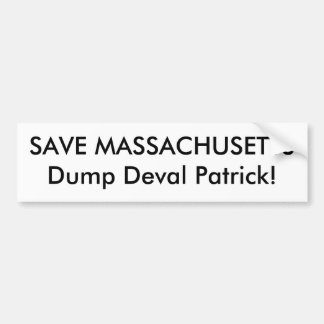 Autocollant De Voiture SAUVEZ la décharge Deval Patrick du MASSACHUSETTS
