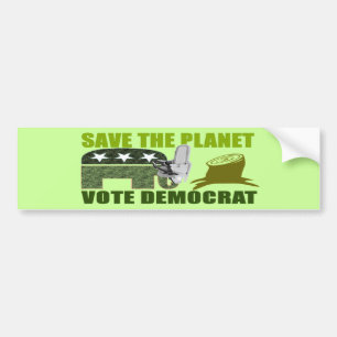 Autocollant De Voiture Sauvez la Planète Votez Démocrate Obama Autocollan
