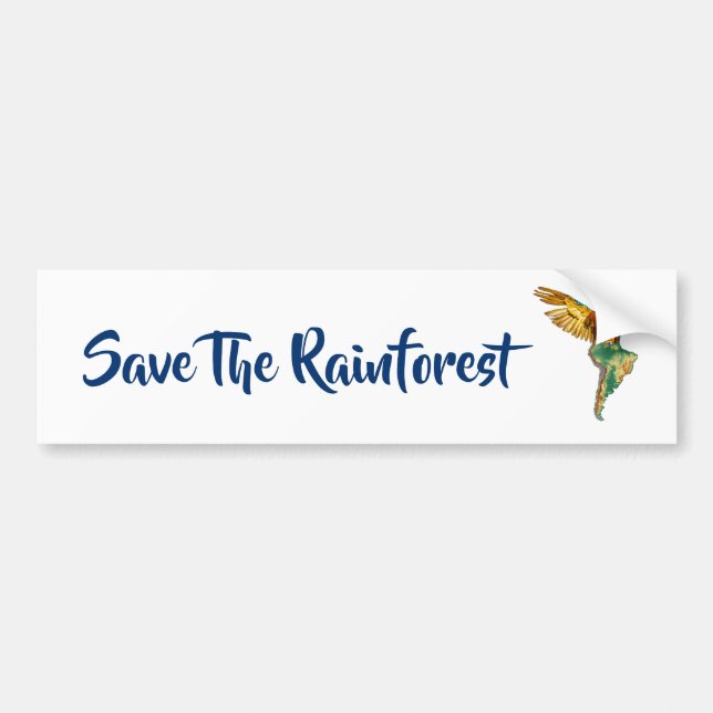 Autocollant De Voiture Sauvez La Rainforest (Devant)
