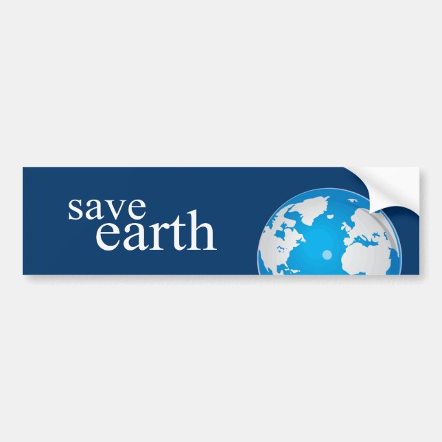 AUTOCOLLANT DE VOITURE SAUVEZ LA TERRE (Devant)