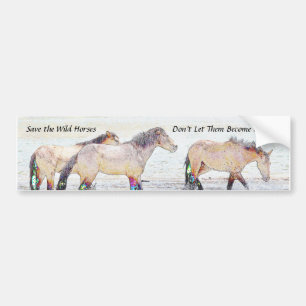 Autocollant De Voiture Sauvez l'adhésif pour pare-chocs de chevaux