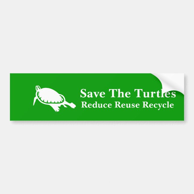 Autocollant De Voiture Sauvez l'adhésif pour pare-chocs de tortues (Devant)