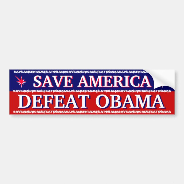 AUTOCOLLANT DE VOITURE SAUVEZ L'AMÉRIQUE - DÉFAITE OBAMA (Devant)