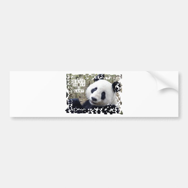 Autocollant De Voiture Sauvez le panda géant (Devant)