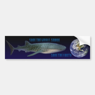 Autocollant De Voiture Sauvez le requin de baleine (l'arrière - plan