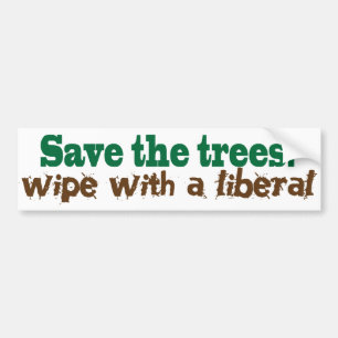 Autocollant De Voiture Sauvez les arbres !  Chiffon avec un libéral !