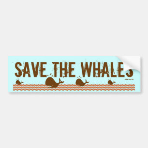 Autocollant De Voiture Sauvez Les Baleines - Conscients De L'Environnemen