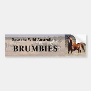 Autocollant De Voiture Sauvez les brumbies australiens sauvages