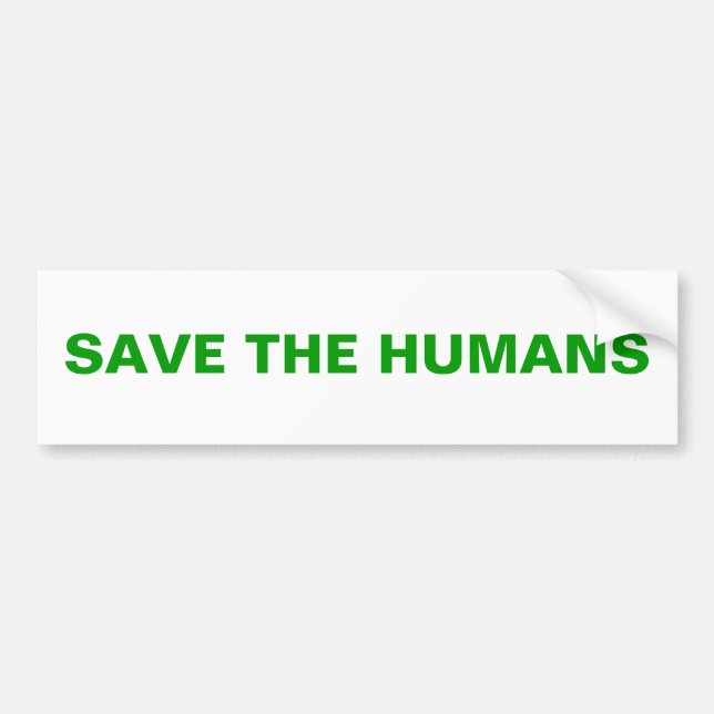 AUTOCOLLANT DE VOITURE SAUVEZ LES HUMAINS (Devant)