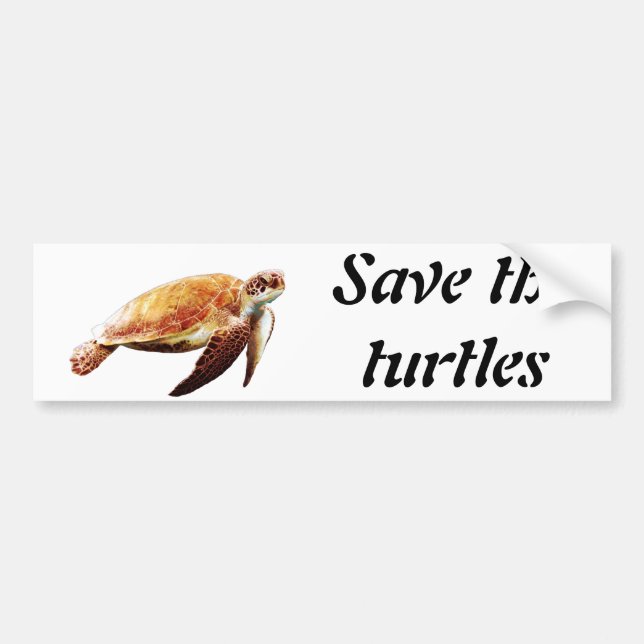 Autocollant De Voiture Sauvez les tortues (Devant)