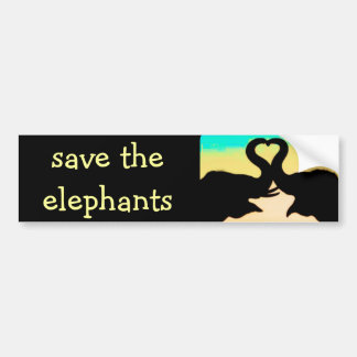 Autocollant De Voiture Sauvez les troncs de coeur d'éléphants