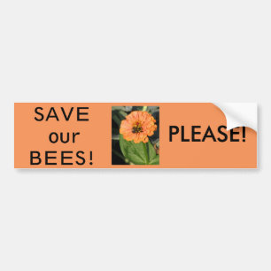 AUTOCOLLANT DE VOITURE SAUVEZ NOS ABEILLES SATISFONT