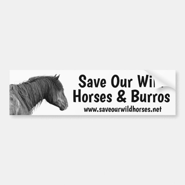 Autocollant De Voiture Sauvez nos chevaux sauvages (Devant)