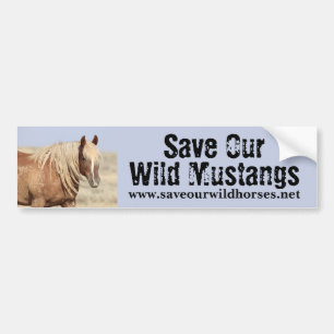 Autocollant De Voiture Sauvez nos chevaux sauvages