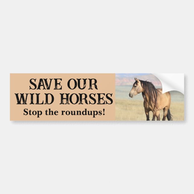 Autocollant De Voiture Sauvez nos chevaux sauvages (Devant)