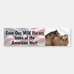 Autocollant De Voiture Sauvez nos chevaux sauvages