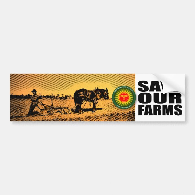 Autocollant De Voiture Sauvez nos fermes (Devant)