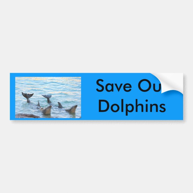 Autocollant De Voiture Sauvez notre adhésif pour pare-chocs de dauphins (Devant)