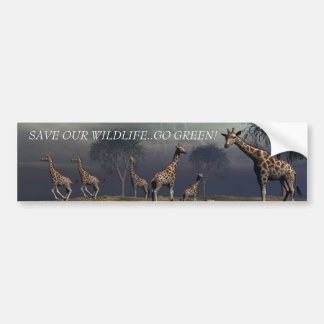AUTOCOLLANT DE VOITURE SAUVEZ NOTRE VERT DE LA FAUNE. .GO !