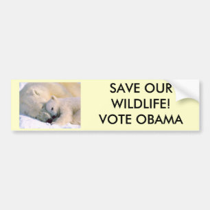 AUTOCOLLANT DE VOITURE SAUVEZ NOTRE VOTE OBAMA DE FAUNE… !