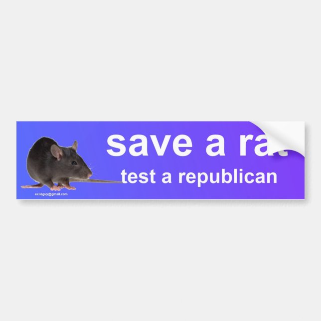 Autocollant De Voiture sauvez un rat (Devant)