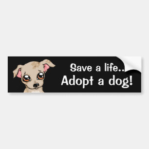 Autocollant De Voiture Sauvez une vie adoptent un chien